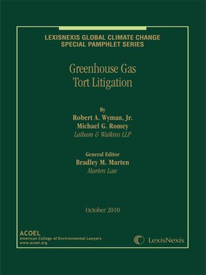 cover image of Greenhouse Gas Tort Litigation